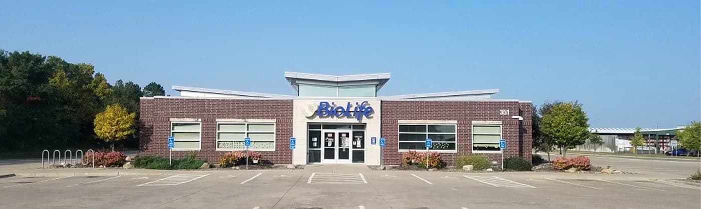 Edificio del Centro de Plasma de BioLife en Waite Park, Minnesota